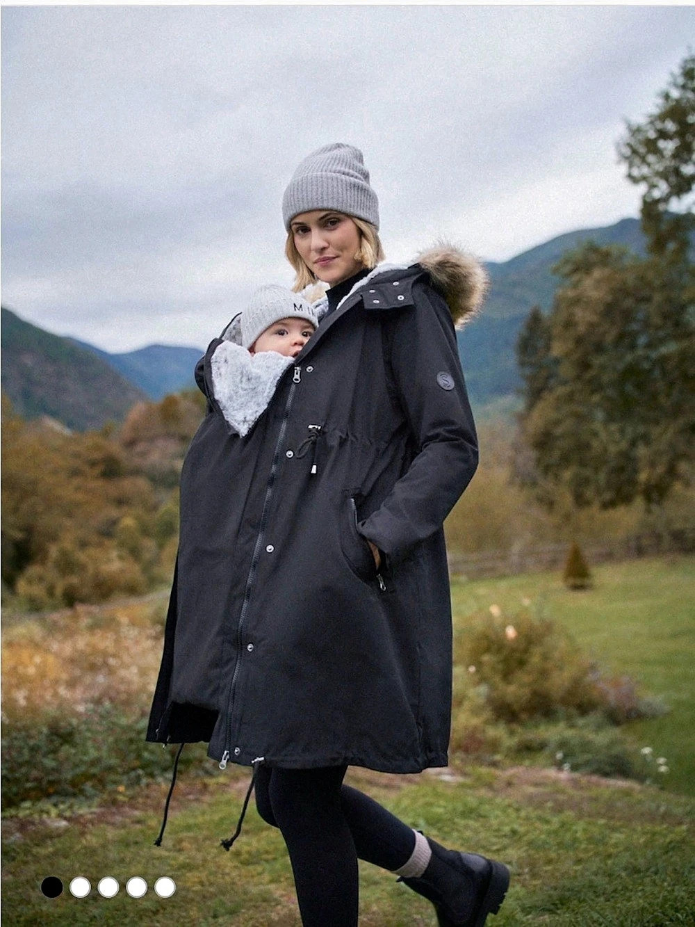 Seraphine Black Premium 3-in-1 Parka Petite US 2